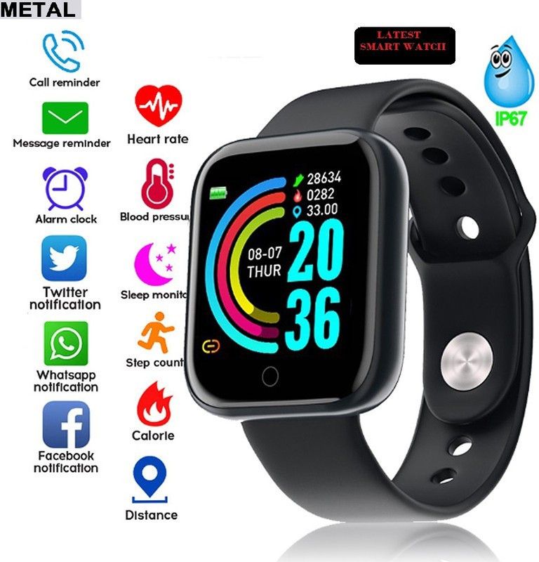 Stybits A1705_A1 MAX FITNESS TRCAKER ACTIVITY TRACKER SMART WATCH BLACK(PACK OF 1) Smartwatch  (Black Strap, Free)