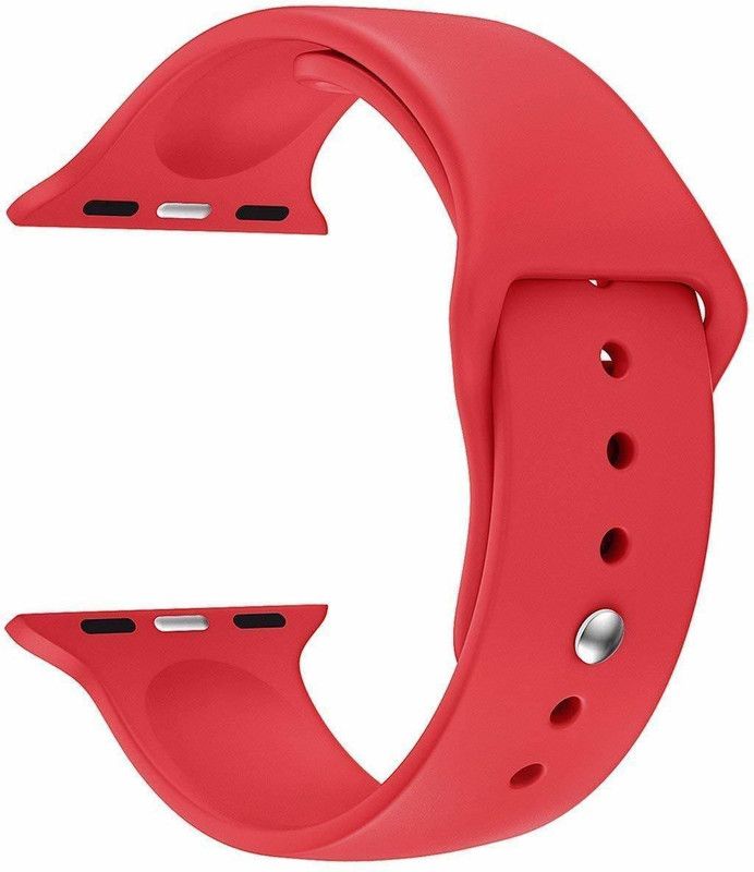 Big Wings Soft Silicone Sport Strap Band for iWatch Series SE/6/5/4/3/2/ 1 Soft Silicone Waterproof Strap for iWatch 42 MM / 44 MM Smart Watch Strap  (Red)