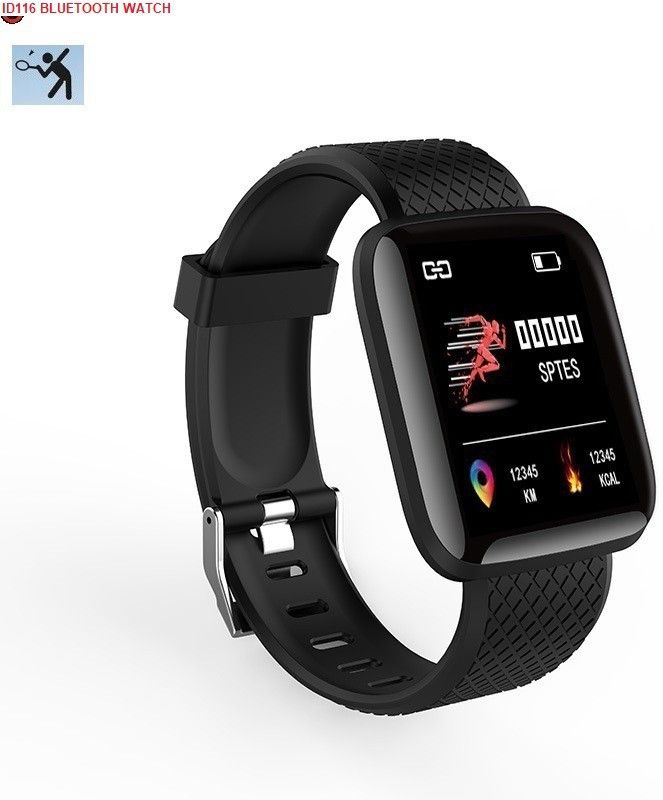 YORBAX S2246 ID116_PLUS ACTIVITY TRAKCER SLEEP MONITOR SMART WATCH BLACK(PACK OF 1) Smartwatch  (Black Strap, Free)