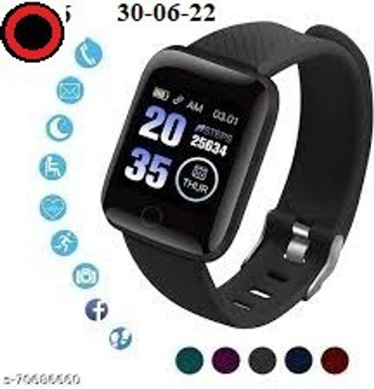 YORBAX S768 ID116_LATEST FITNESS TRACKER BLUETOOTH SMART WATCH BLACK(PACK OF 1) Smartwatch  (Black Strap, Free)