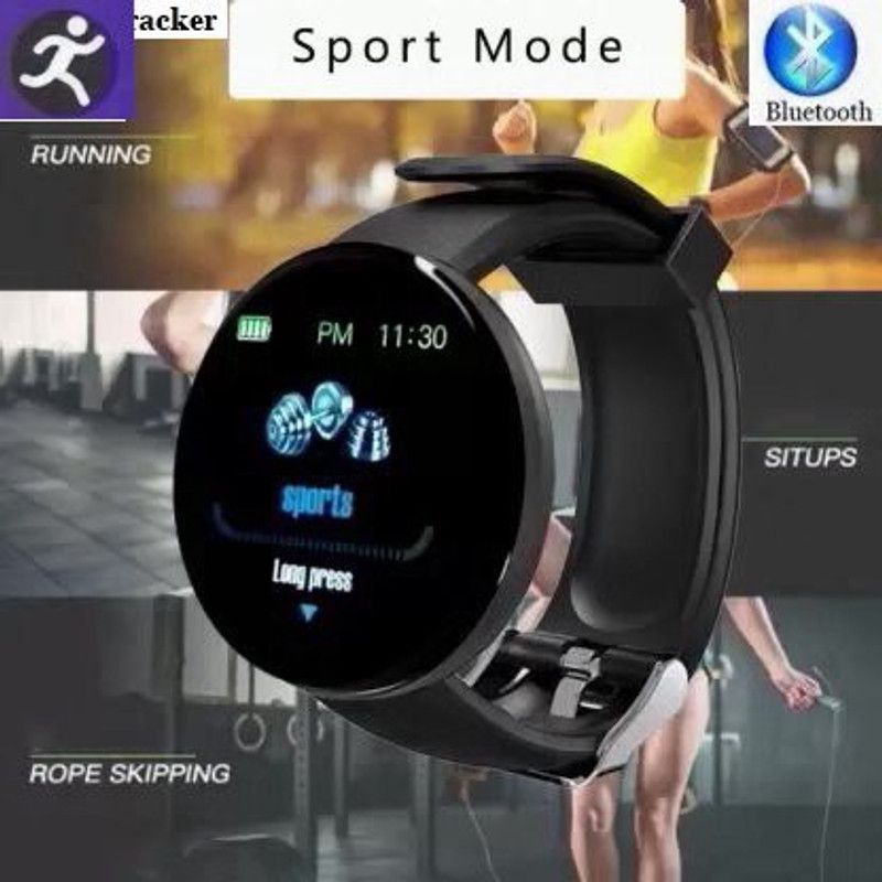 JORUGO AQ1069 D18_LATEST FITNESS TRACKER HEART RATE SMART WATCH BLACK(PACK OF 1) Smartwatch  (Black Strap, Free)