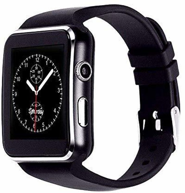 Rhobos X6 Smart Watch Compatible with All 3G, 4G Phone Camera and Sim Card Su Smartwatch  (Black Strap, Free Size)