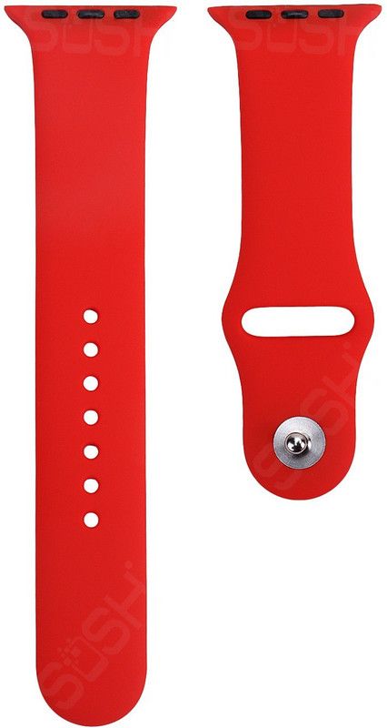 SoSh Premium Quality soft Silicone Candy Color Replacement Strap Band (38-40-41mm) Smart Watch Strap  (Red)