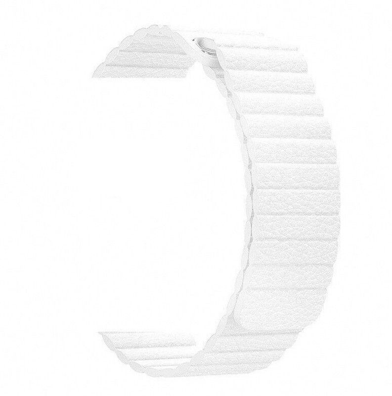 Tingtong Adjustable Leather Strap Band with Ultra Secure, Strong Magnetic Closure for iWatch 38mm/40mm, Compatible with Watch Series 1/2/3/4/5 T_38/40mm_White(LeatherMagnetic) Smart Watch Strap  (White)