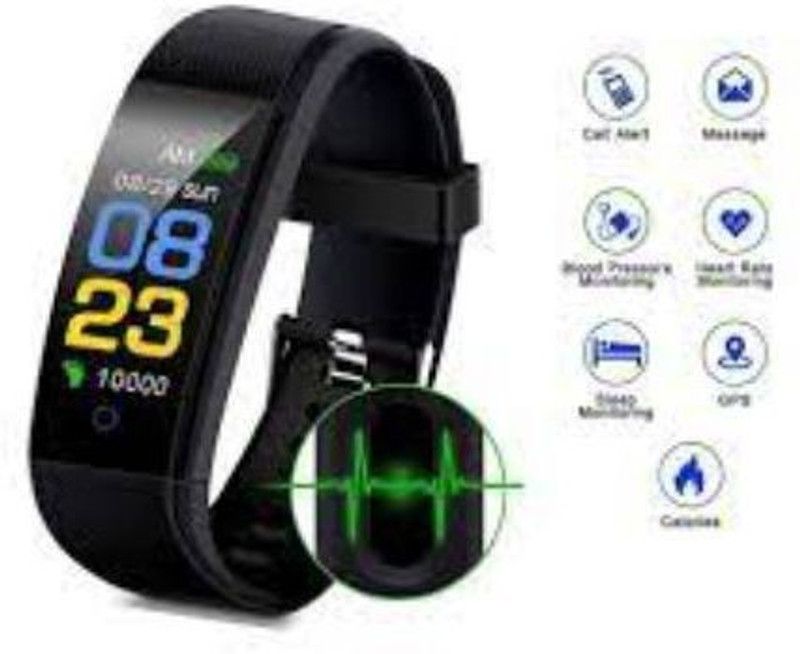 GUGGU EMU_201G_ID115 PLUS Smart band  (Black Strap, Size : Free Size)
