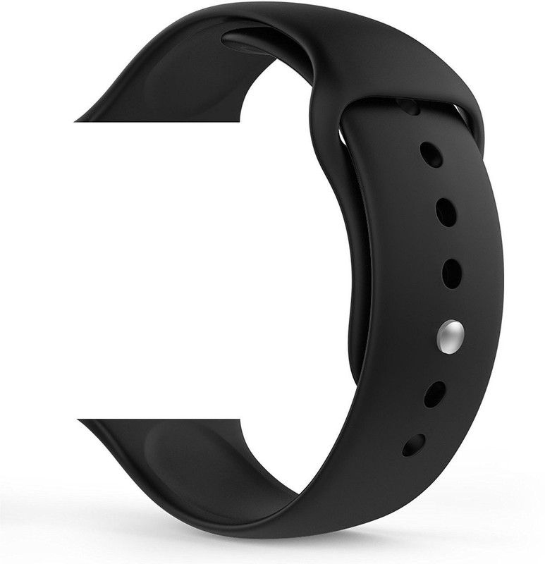 HIGAR 42mm/44mm SOFT SILICON BAND - BLACK Smart Watch Strap  (Black)