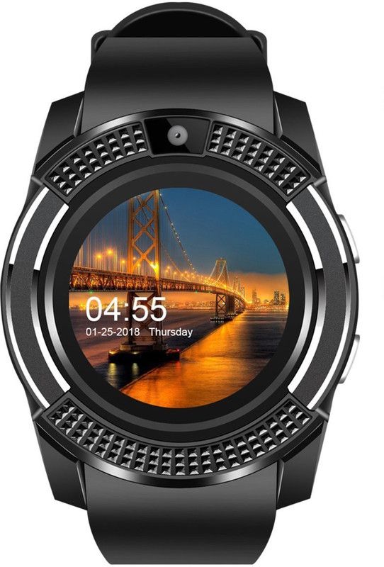 JM V8 MOBILE phone Smartwatch  (Black Strap, Regular)