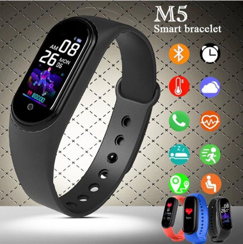 SYARA DEN_105A_M5 Smart band  (Black Strap, Size : Free Size)