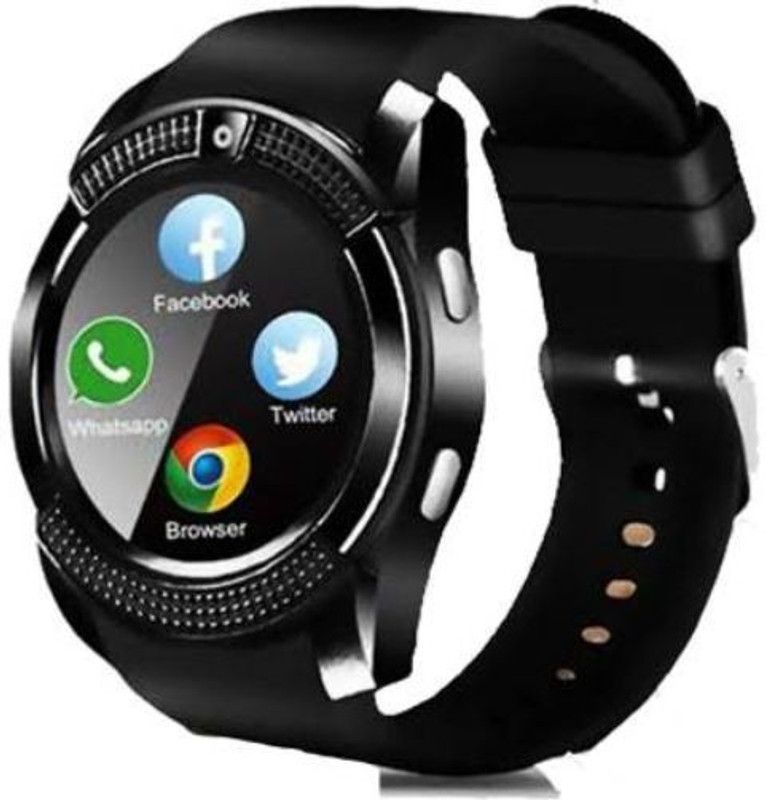 GUGGU ZPA_318B V8 Smart Watch Smartwatch  (Black Strap, XL)