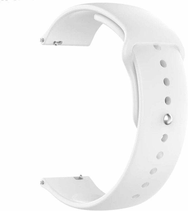 Big Wings Soft Silicone 20 mm Band Strap Active (40 mm, 42 mm) / Gear S2 Classic / Fossil Q Gazer / Amazfit GTS / Moto 360 2nd Generation & Any Smart Watch with 20 mm Lugs (White) (Watch Not Included) Smart Watch Strap  (White)