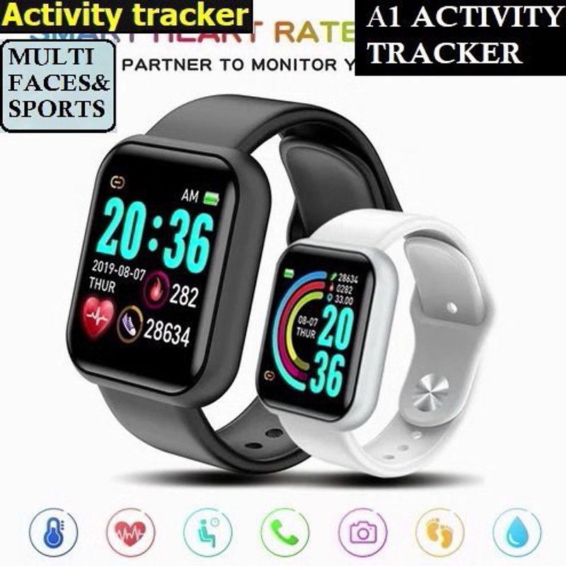 Bashaam OP1670_D20 PRO ACTIVITY TRACKER SLEEP MODE SMART WATCH BLACK(PACK OF 1) Smartwatch  (Black Strap, free)