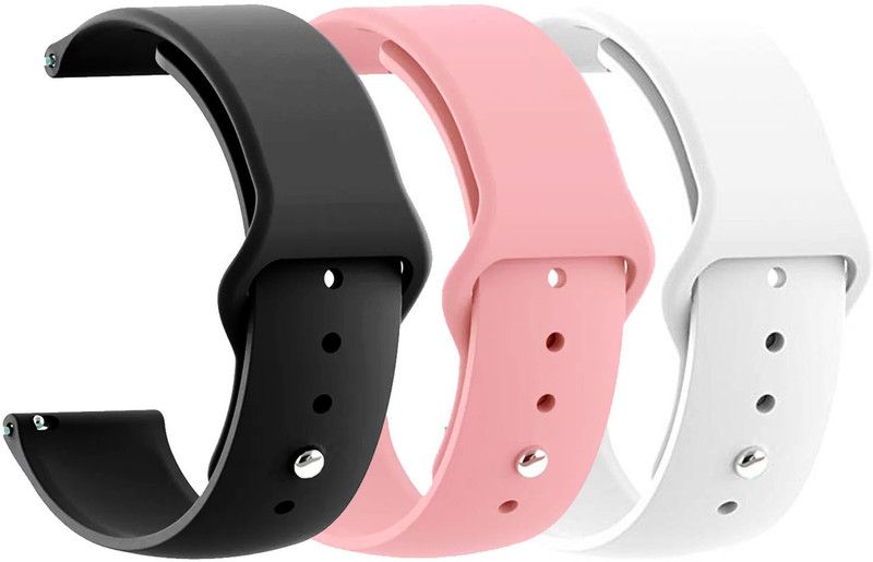 AOnes Pack of 3 Silicone Belt Watch Strap for Lg Watch Urbane W150 Smart Watch Strap  (Black, Pink, White)