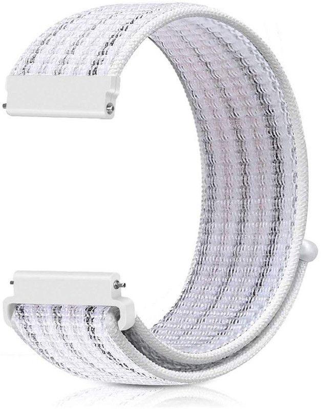 CellFAther Woven Nylon Sports Strap for iWatch Series 1,2,3 (42mm) White Streak_STRIPED Smart Watch Strap  (White)