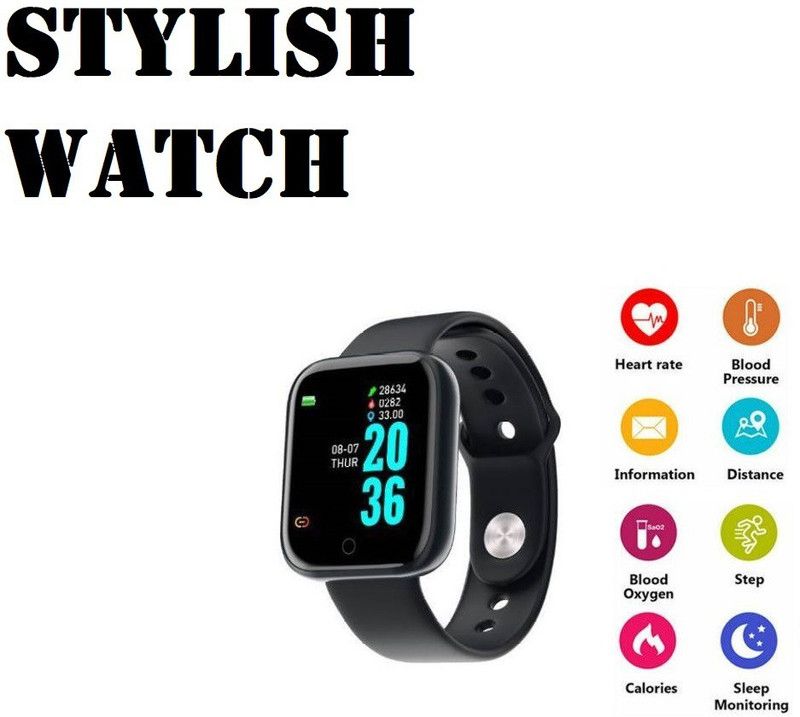 Y2H Enterprises A191_D20 LATEST FITNESS TRAVKER SMART WATCH BLACK ONLY (PACK OF 1) LATEST Smartwatch  (Black Strap, free)