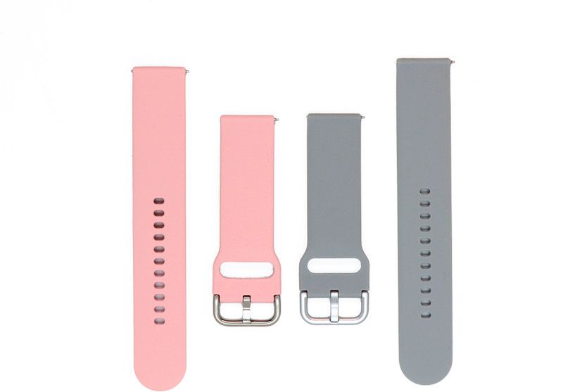 BLACK LOVIES 22 mm Silicon Smartwatch Strap Compatible with N 0 l S E Color fit Pro 4 Smart Band Strap  (Pink, Grey)