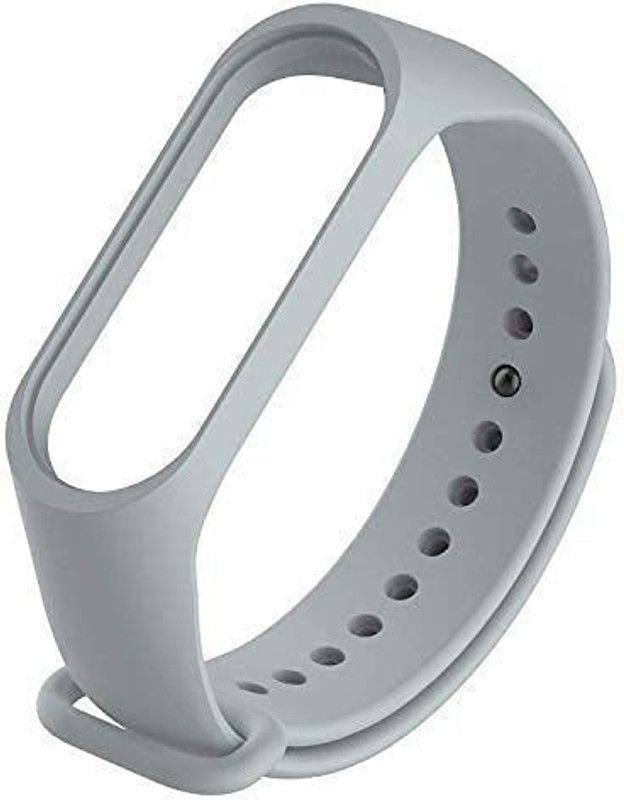 Lokah Adjustable Silicone Xiaomi Mi Band 3/ Mi Band 4 Strap Smart Band Strap  (Grey)