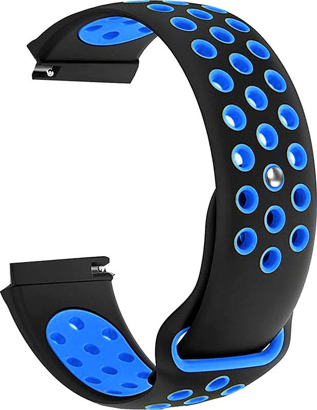 ACM Watch Strap Silicone for Zte Quartz Smartwatch Black & Blue Smart Watch Strap  (Mullti Color)