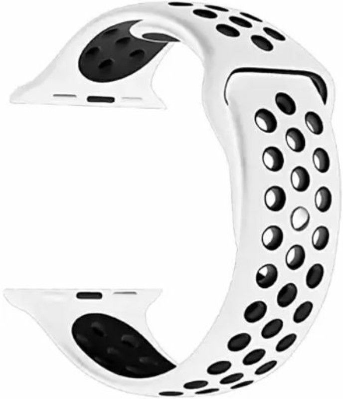 ITUP NJD Men's Soft Silicon smart watch bracelet with a loop watch strap Band Smart Watch Strap  (White, Black)