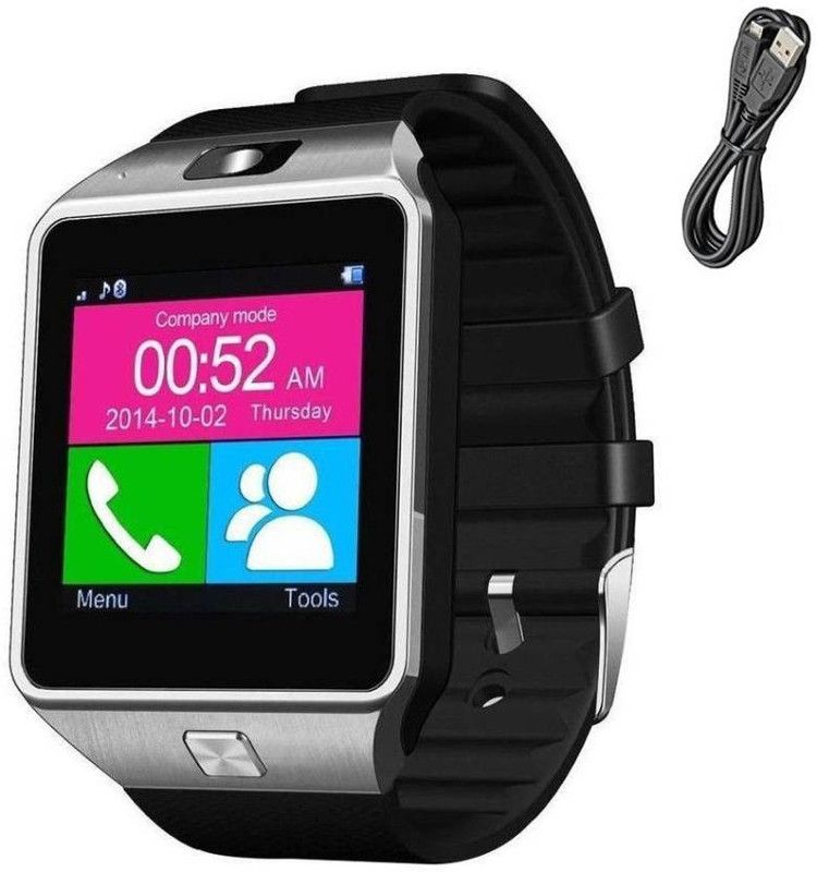 klassy DZ09-A0107 Silver Smartwatch  (Black Strap, Regular)