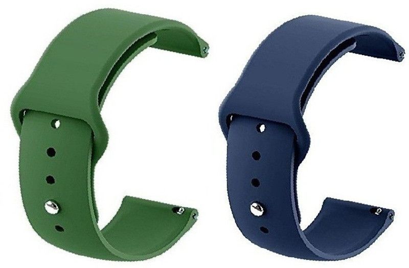 BLACK LOVIES 20 mm Silicon Smartwatch Band Straps Belt Smart Watch Strap  (Blue, Green)