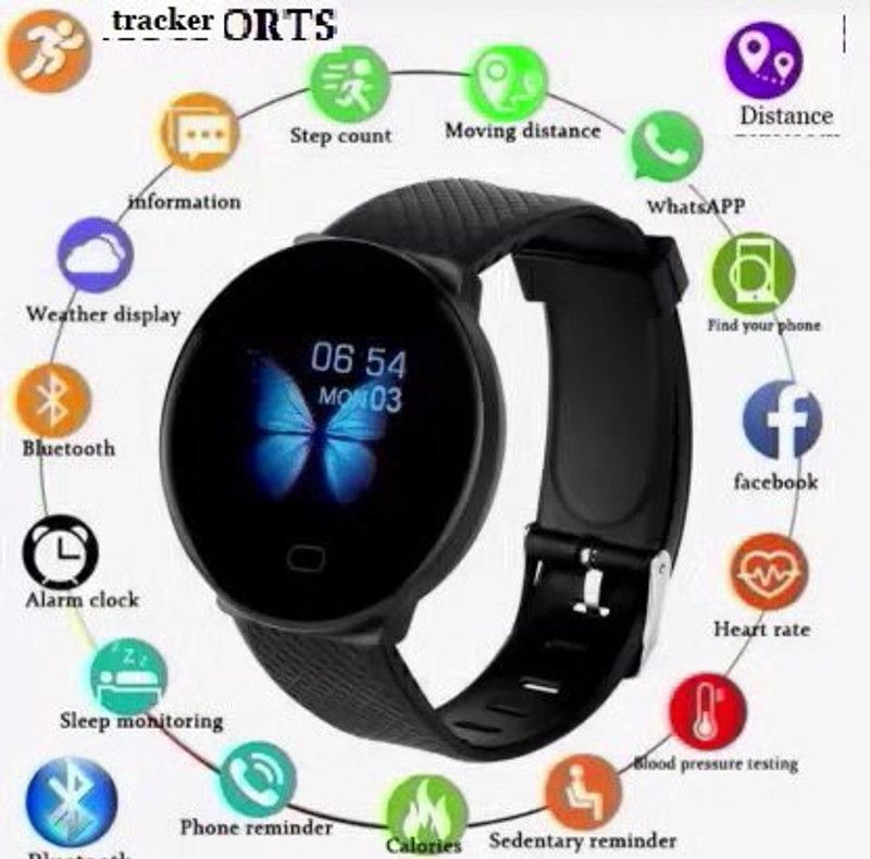 Bymaya PA842 D18_PRO ACTIVITY TRACKER STEP COUNT SMART WATCH BLACK(PACK OF 1) Smartwatch  (Black Strap, free)