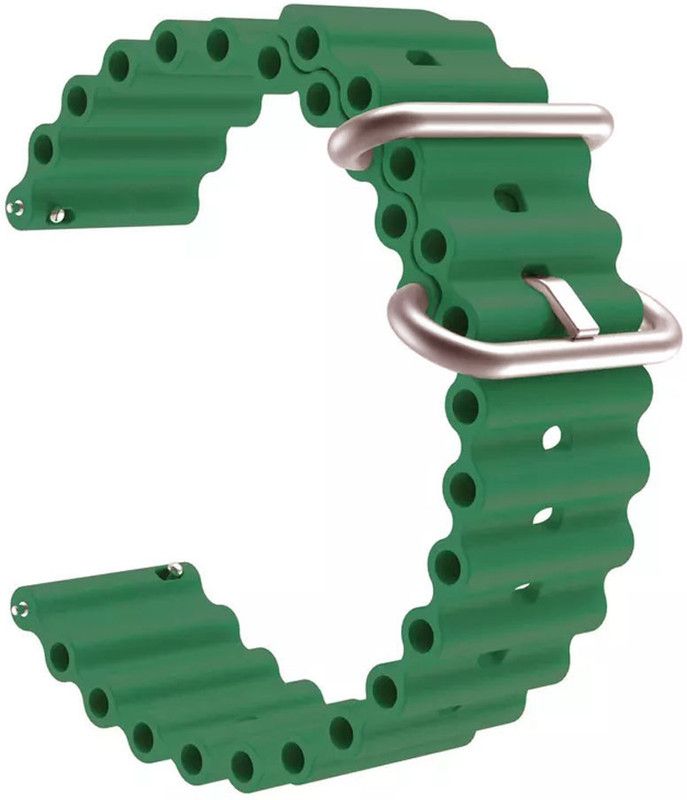 AOnes 20mm Ocean Silicone Watch Bands Compatible for Skagen Falster 2 Smart Watch Strap  (Green)