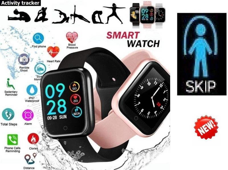 Jocoto S1073 (D20) ULTRA MULTI SPORTS FITNESS TRACKER SMART WATCH BLACK(PACK OF 1) Smartwatch  (Black Strap, free)