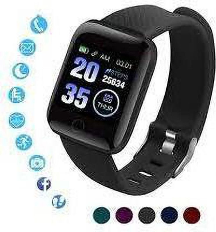 Bashaam A485(ID116) FITNESS TRACKER ACTIVITY TRACKER SMART WATCH(PACK OF 1)(PACK OF 1) Smartwatch  (Black Strap, free)