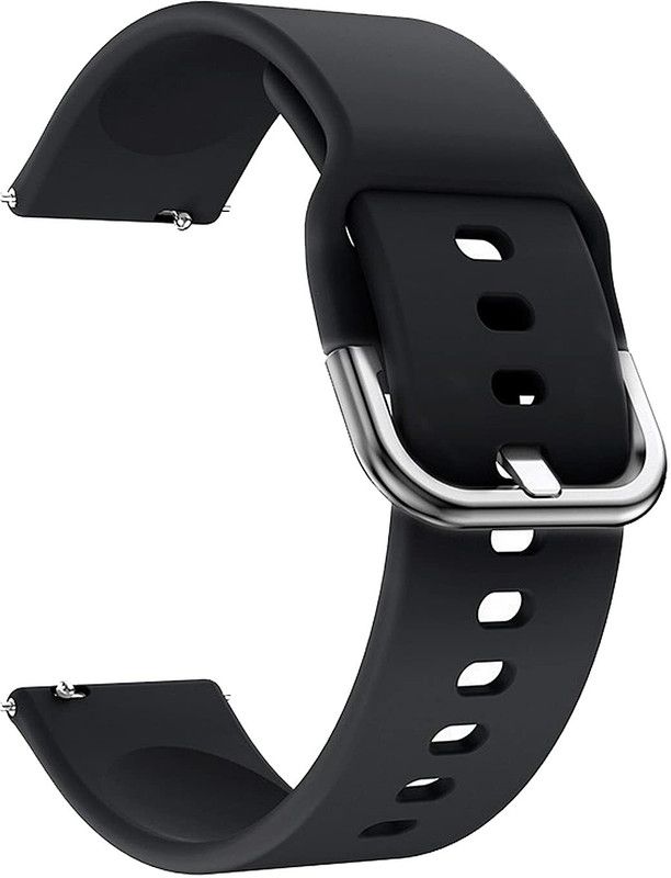AOnes Silicone Belt Watch Strap with Metal Buckle for Boult Dive Plus Smart Watch Strap  (Black)