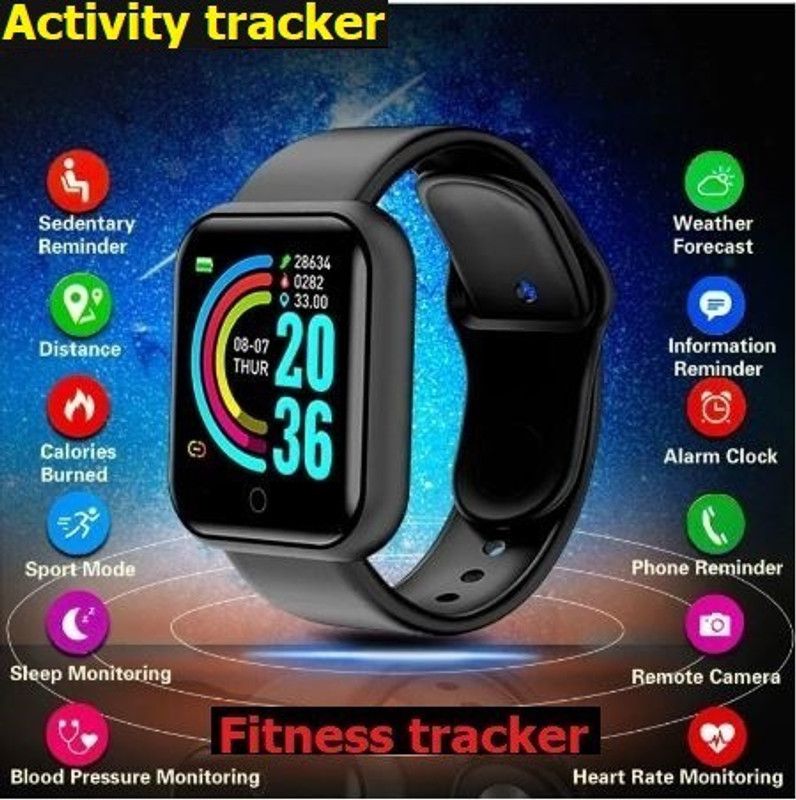Jocoto S492 (D20) ADVANCE MULT FACES STEP COUNT SMART WATCH BLACK(PACK OF 1) Smartwatch  (Black Strap, free)