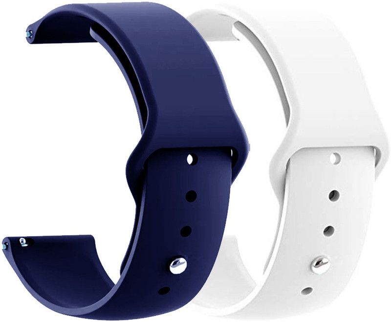 AOnes Pack of 2 Silicone Belt Watch Strap for Maxima Max Pro X6 Smart Watch Strap  (Blue, White)