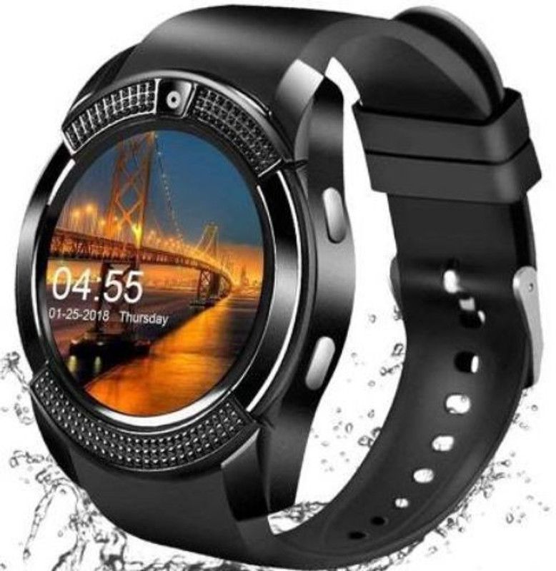 GUGGU XDN_321C V8 Smart Watch Smartwatch  (Black Strap, XL)