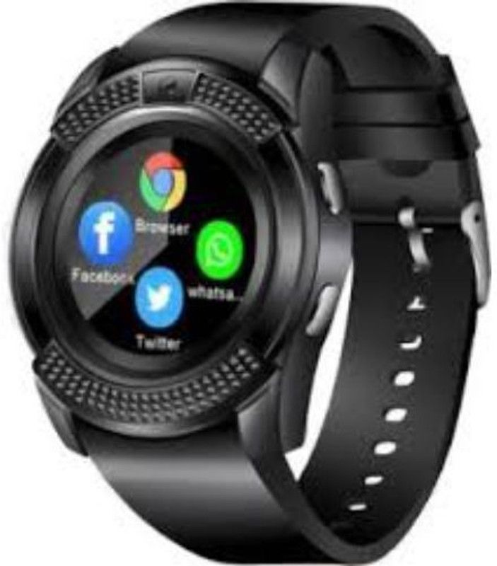 SYARA NDZ_186B V8 Smart Watch Smartwatch  (Black Strap, Free Size)