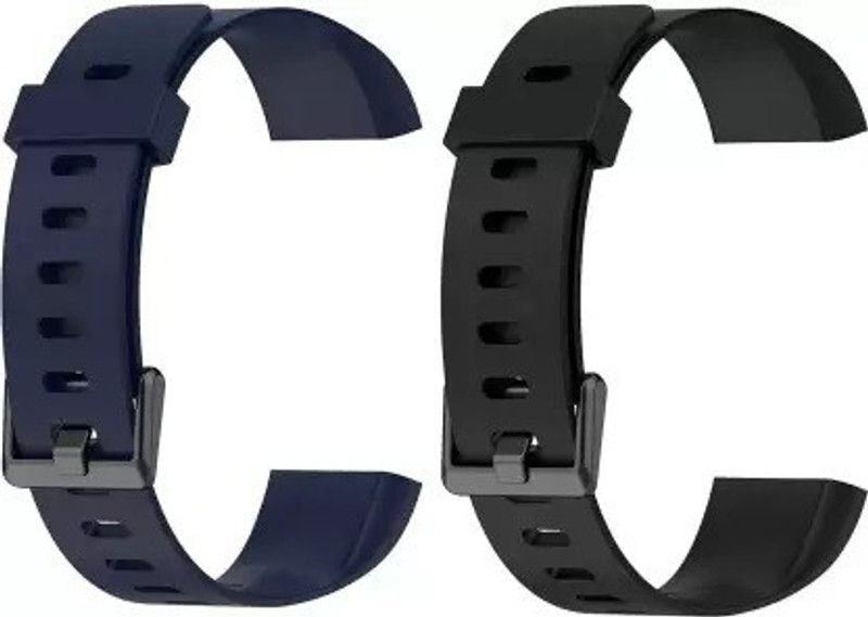 Jape Combo of 02 Silicon Strap Compatible for Real-me Band -RMA183 Smart Band Strap Smart Band Strap  (Grey, Black, Blue)
