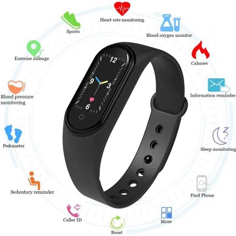SYARA DQN_150P_M5 Smart band  (Black Strap, Size : Free Size)