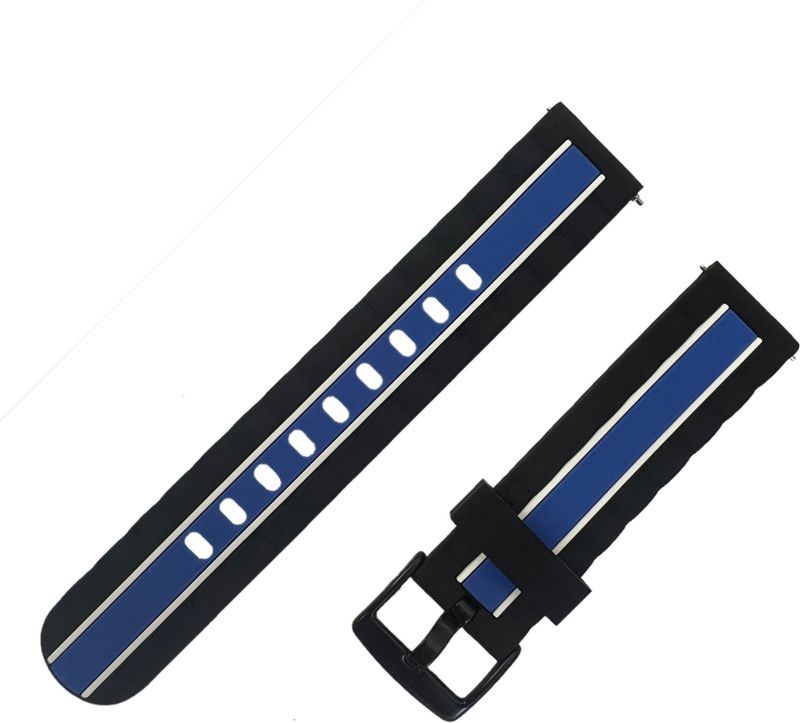 Melfo Three Tone Strap Compatible with Fireboltt Beam Smart Watch Strap  (Black, White, Blue)