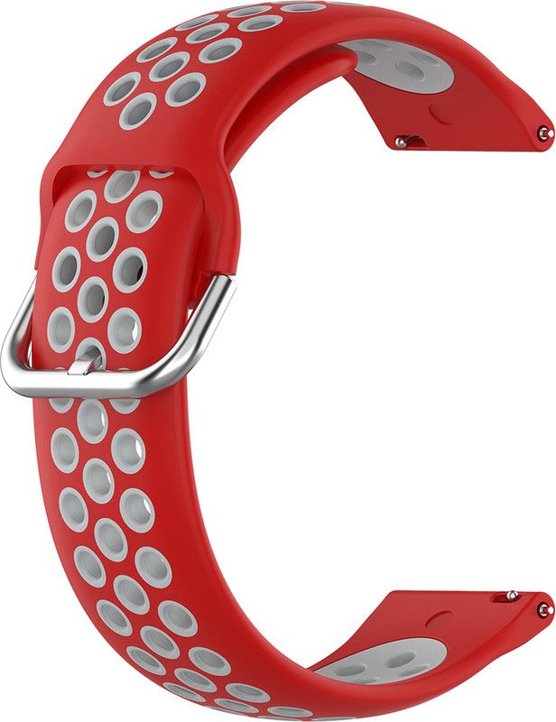 ACM Watch Strap Belt for Dizo Watch D Plus Dw32101 Smartwatch Band Red & White Smart Watch Strap  (Mullti Color)