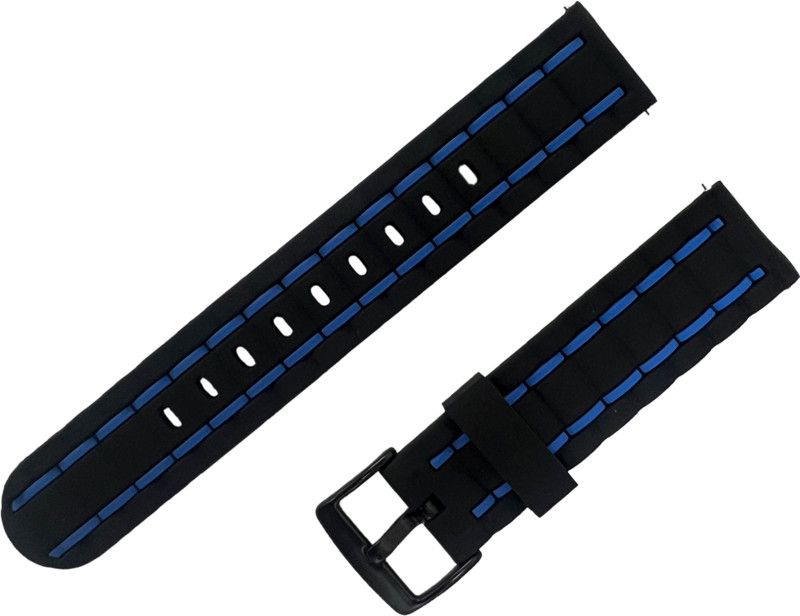 Melfo Two Tone Strap Compatible with Fireboltt Beam Smart Watch Strap  (Black, Blue)