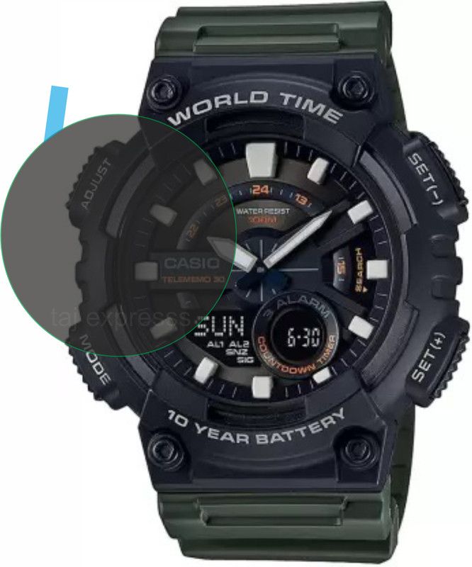 TAJ EXPRESSS Edge To Edge Screen Guard for Casio Youth Combination Analog-Digital Black Dial Men's Watch - AEQ-110W-3AVDF (AD223) screen guard  (Pack of 1)