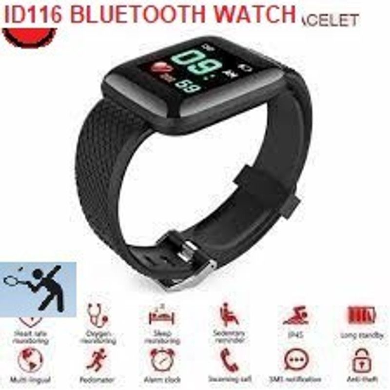 YORBAX S232 ID116_ULTRA HEART RATE BLUETOOTH SMART WATCH BLACK(PACK OF 1) Smartwatch  (Black Strap, Free)
