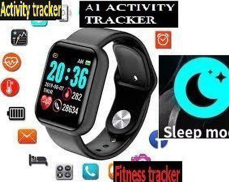 Bashaam OP734_D20 PRO ACTIVITY TRACKER SLEEP MODE SMART WATCH BLACK(PACK OF 1) Smartwatch  (Black Strap, free)