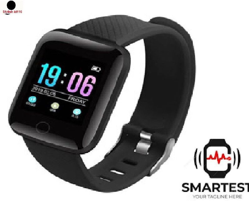 BYMAYA A1866 ID116_ADVANCE ACTIVITY TRACKER MULTI FACES SMART WATCH (PACK OF 1) Smartwatch  (Black Strap, Free)