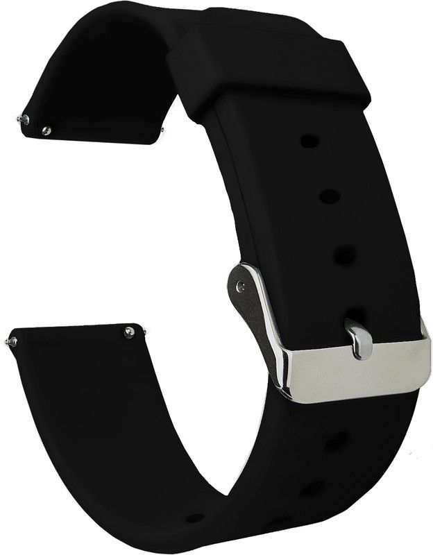 ACM Watch Strap Silicone for Mobvoi Ticwatch Pro 3 Gps Smartwatch Belt Black Smart Watch Strap  (Black)