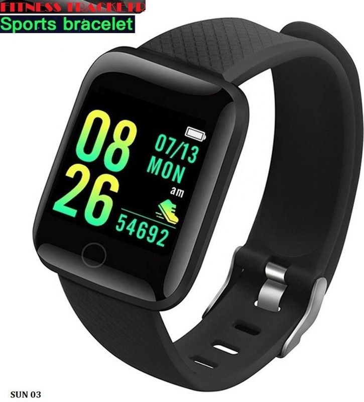 Bydye A1118(ID116) ULTRA HEART RATE STEP COUNT SMART WATCH BLACK( PACK OF 1) Smartwatch  (Black Strap, free)