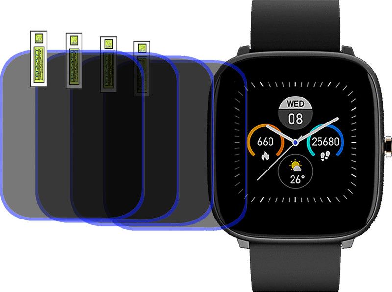 EJZATI Screen Guard for .NOISE COLOR FIT QUBE SPO2 SMART WATCH SCREEN TEMPERED  (Pack of 4)