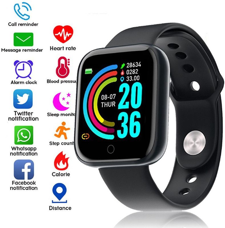 Ykarn Trades RYY_4 Y68 ProUnisex Smartwatch touchscreen Activity Tracker (BlackStrap Only) Smartwatch  (Black Strap, Free)