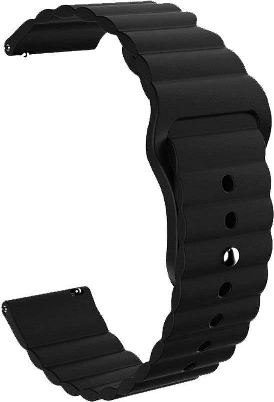 ACM Watch Strap Wave Belt for Pebble Orion Smartwatch Band Black Smart Watch Strap  (Black)