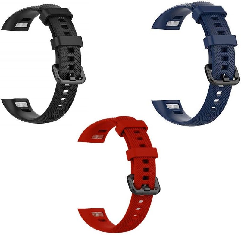 TECHWIND THDHB453008BK+NYBE+RD Smart Watch Strap Combo for HONOR BAND 4/5 (NOT FOR 6/3) Smart Band Strap  (Mullti Color)