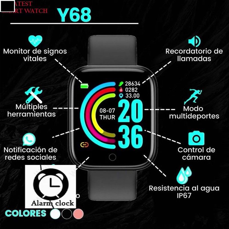 JOCOTO SY-MA_NOV-Y68_2350 Smartwatch  (Black Strap, Free)