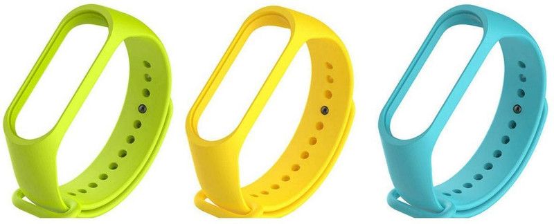 HOCK Sports Soft Silicone Durable TPU Wristband Lightweight Strap For (Watch Not Included) Smart Band Strap- Combo 3Pack Smart Band Strap  (Mullti Color)